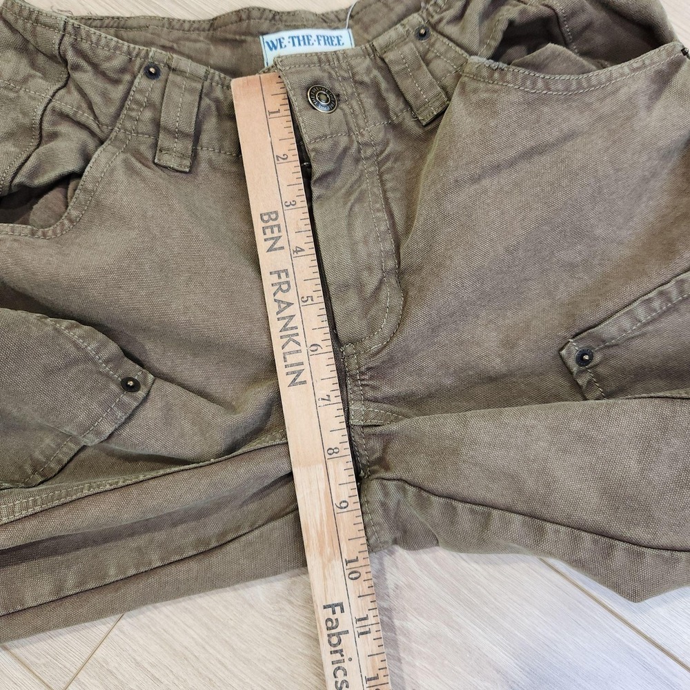 We The Free Supersonic Pants Womens 0 Brown Cargo Twill Relaxed Utility Pockets - Picture 6 of 9